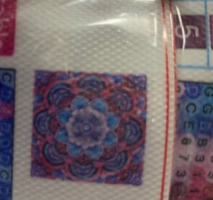 PINK & BLUE FLOWER MANDALA 5D 25x25 ROUND