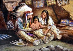 NATIVE AMERICAN FAMILY 5D 40X50  ROUND