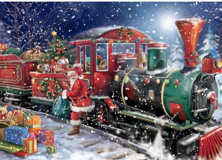 SANTAS TRAIN 5D 40X50  SQUARE