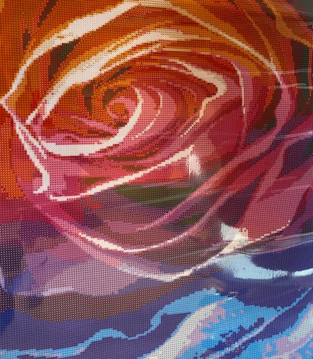 ABSTRACT ROSE 40x50cm ROUND