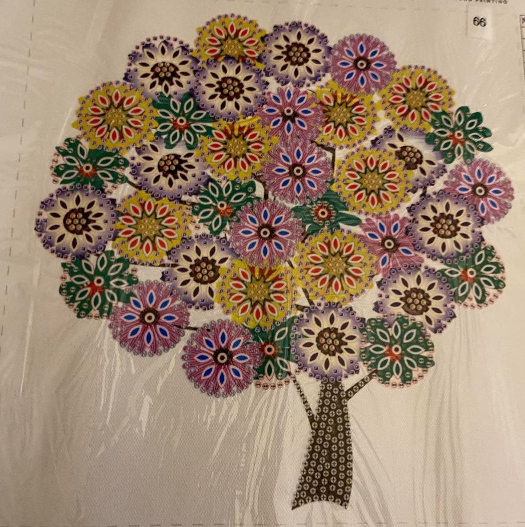 A FLOWERING TREE 30X30cm 20% PARTIAL RHINESTONES