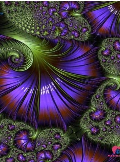 PURPLE WITH GREEN SWIRLS 30X40cm 5D FULL ROUNDS