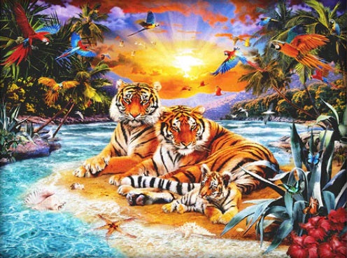 TIGER FAMILY 5D 50X40cm SQUARE