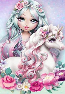 Full Square Diamond Painting Kits Unicorn Flowers Diamond